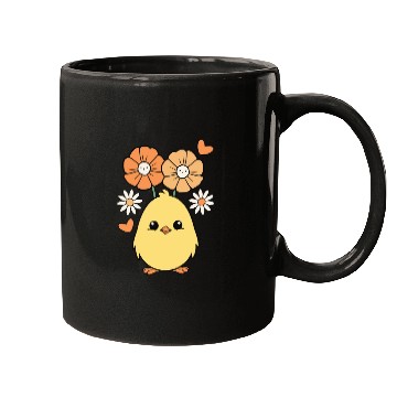 Discover Chick Chicken Spring Flowers Summer Easter Garden Mugs