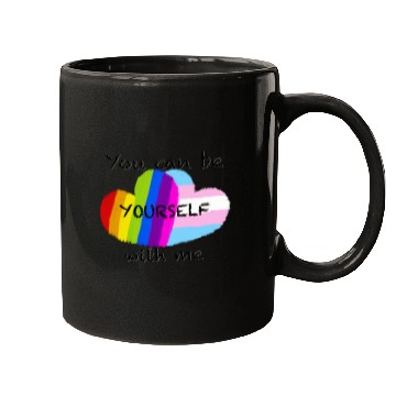 Discover Pride hearts - You can be yourself with me Mugs