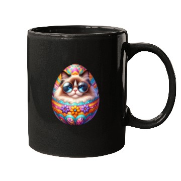 Discover Ragdoll Cat in Easter Egg Design Mugs