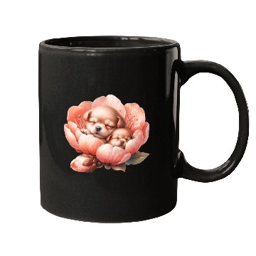 Discover Puppies Sleeping In Flower Mugs