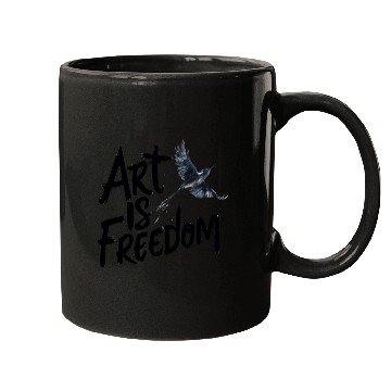 Discover Art is Freedom Flying Bird graphic Mugs