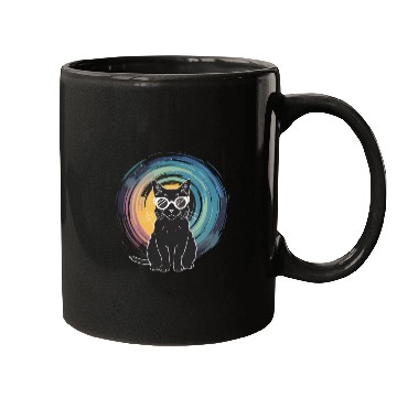 Discover Solar Eclipse 2024 Cat Wearing Glasses Mugs