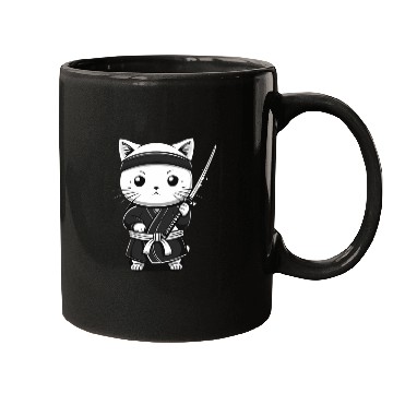 Discover Cat Kawaii Samurai Funny Gift Mugs