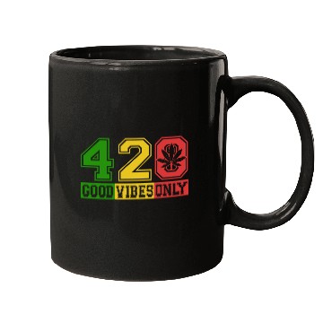 Discover Witty 420 GoodVibes Herb Weed Marijuana Design Mugs