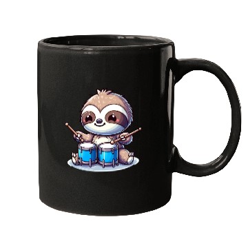 Discover Cool Sloth Drummer Lazy Vibes Design Mugs