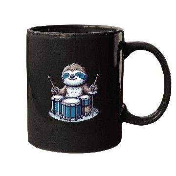 Discover Cool Sloth Drummer Lazy Vibes Design Mugs