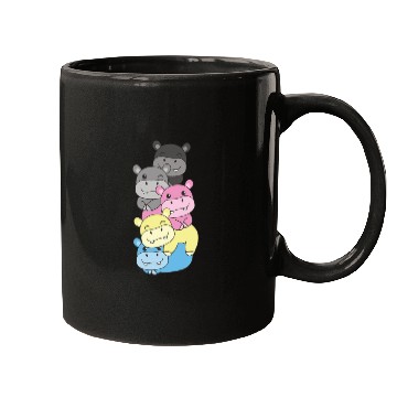 Discover Polygender Flag Pride Lgbtq Cute Hippo Mugs