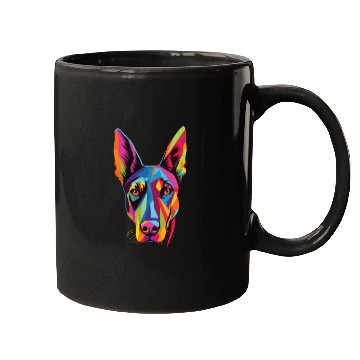 Discover Watercolor Colorful Doberman Pinscher Mugs