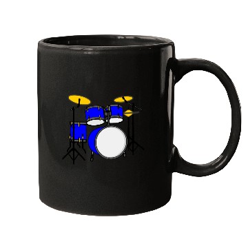 Discover Blue drum set logo Mugs