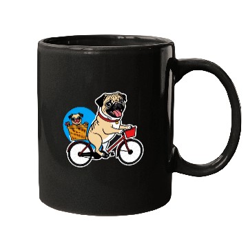 Discover Comical Pug: Effortful Bike Ride Mugs