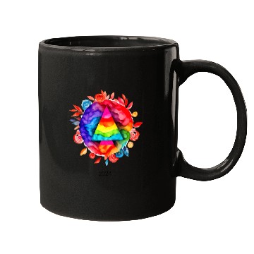 Discover Pride, Colorful Abstract Mugs, Watercolor Ae