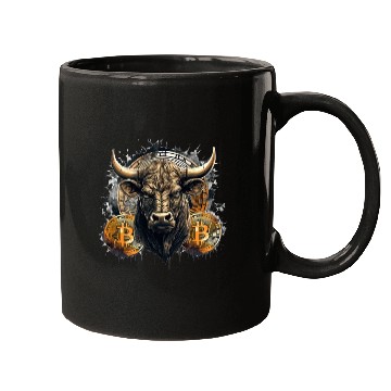 Discover Crypto Bull Funny Blockchain Bitcoin Trader Mugs