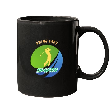 Discover Swing Easy, Sip Often. Funny golf beer Mugs