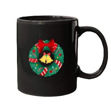 Discover Christmas Wreath with Bells Mugs