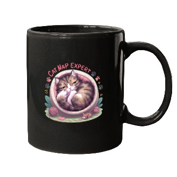 Discover Cat Nap Expert - Funny Cat Outfit! Mugs