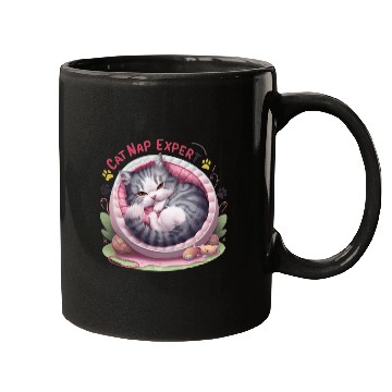 Discover Cat Nap Expert - Funny Cat Outfit! Mugs