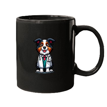 Discover Border Collie as a Doctor, funny dog Mugs