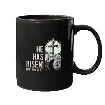 Discover He Has Risen Christ Bible Verse Tomb Cross Mugs