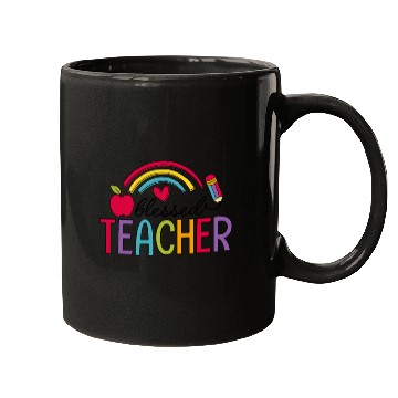 Discover Blessed Teacher Teaching Heart Rainbow Mugs