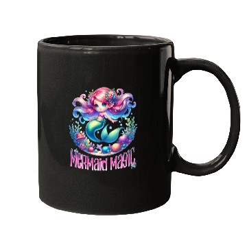 Discover Cute Mermaid Magic Graphic, Colorful Ocean Fantasy Mugs