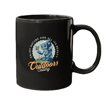 Discover Robotic Nature Lover - Outdoor Adventure Graphic Mugs