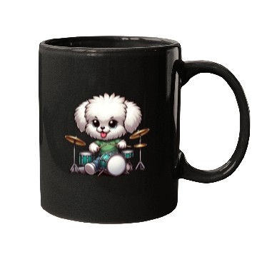 Discover Cool Bolonka Puppy Drummer Design Mugs