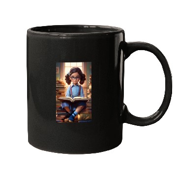 Discover A sweet 5 year old girl wearing a light blue butto Mugs