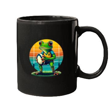 Discover Funky Frog Playing Rugby Mugs