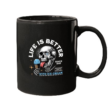 Discover Skull enjoying ice cream Mugs