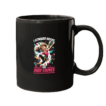 Discover Bouldering Girl Boulderer Rock Climbing Wall Mugs