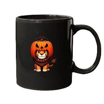 Discover Lion with Halloween Pumpkin Helmet Mugs