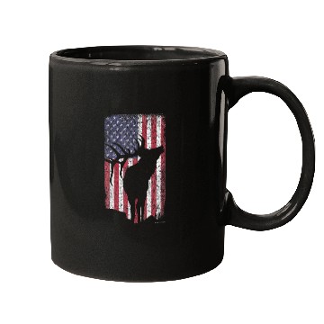 Discover Elk Hunting Bugling Bull US Flag American Mugs