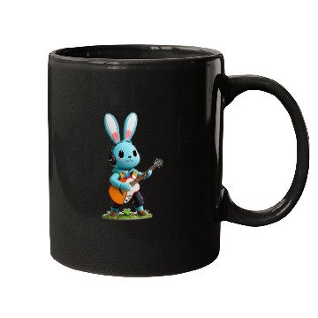 Discover Rabbit playing guitar Mugs