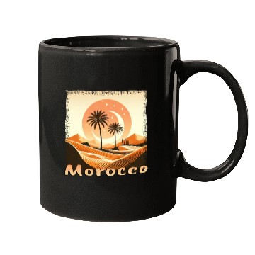 Discover Morocco Sahara Sunset with Palm Mugs