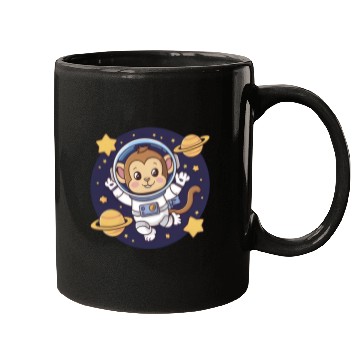 Discover cute monkey floating in space Mugs