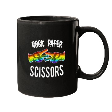 Discover Paper Scissors Lesbian Pride Rainbow LGBT Mugs
