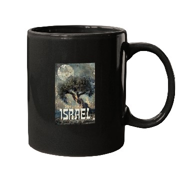 Discover Israeli Scene with Olive Tree and the Mugs