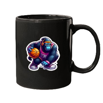Discover Cool Funky Gorilla Slammin' Basketball Mugs