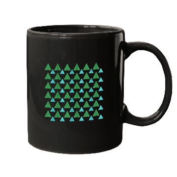 Discover BLUE GREEN CHRISTMAS TREES PATTERN Mugs