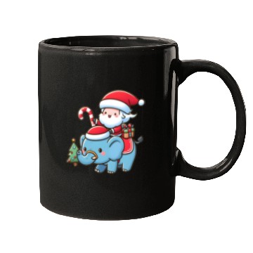 Discover Cute Santa Claus on elephant Mugs
