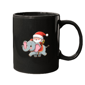 Discover Cute Santa Claus on elephant Mugs