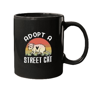 Discover Adopt A Street Cat Funny Opossum Vintage Mugs