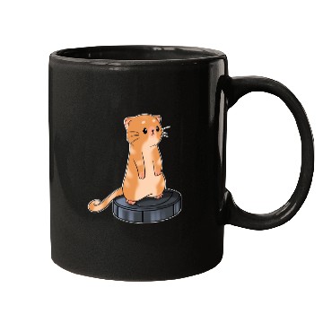 Discover Cat With Robot Vacuum Cleaner Mugs