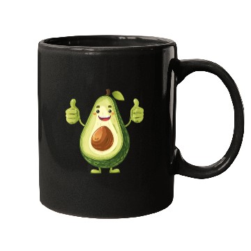 Discover Happy Avocado Thumbs Up Fun Expression Mugs