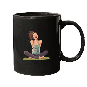 Discover Joyful Yoga Moment Meditation Pose Mugs