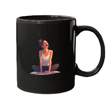 Discover Joyful Yoga Moment Meditation Pose Mugs