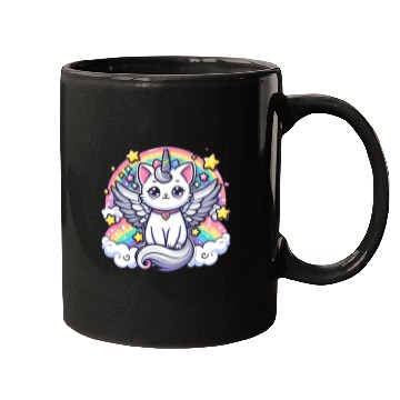 Discover Celestial Charm Unicorn Cat Mugs