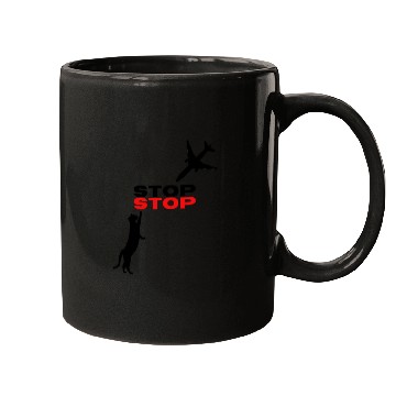 Discover Funny Hilarious Cat Kitty Stop Airplane In Mid Air Mugs