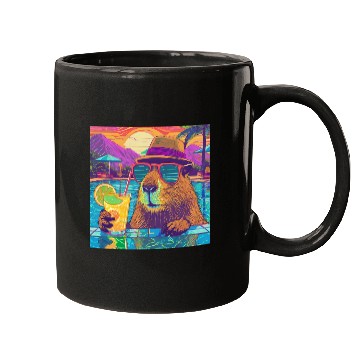 Discover Capybara on vacation sipping on Lemonade Mugs