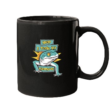 Discover I Talk To Geckos Lizard Gekkota Crested Leopard Mugs